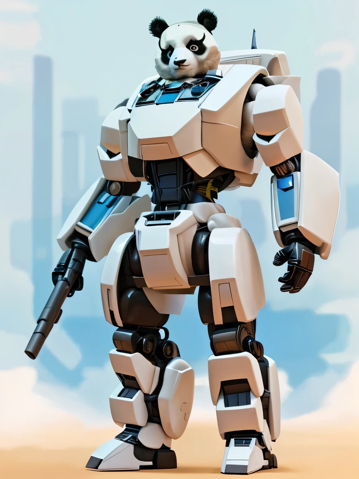 A tire on each side of the foot，The chest is the front of the car，The arm is the vehicle&#39;s display screen