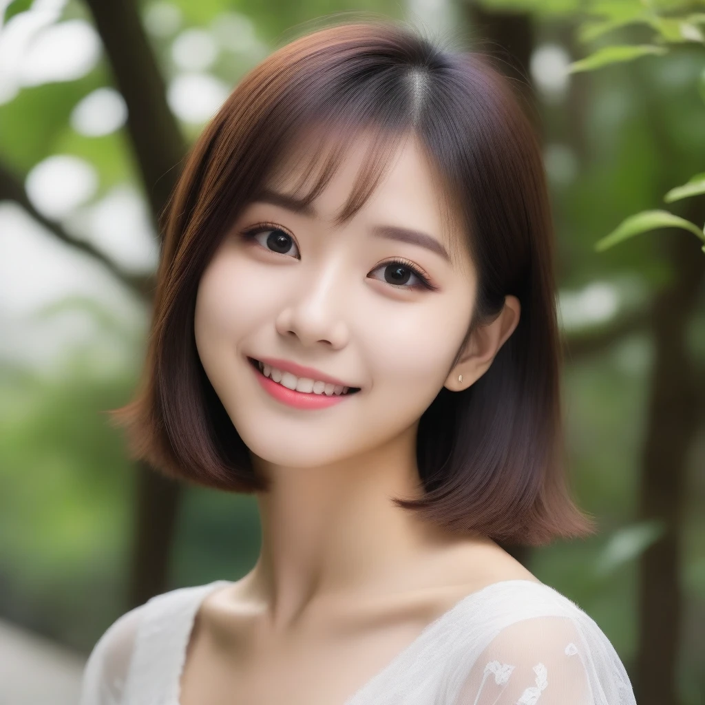 8k, Ultra-high resolution, Highest quality, masterpiece, 三分割法によるphotograph,Surreal, photograph, 1 girl, (:1.3), pretty girl, Cute face, Beautiful eyes in every detail, 細かくdetailedに,masterpiece,, One Girl:1.2, Japan Female Announcer,whole body,Young Wife,Urban area,street tree,Mini length dress,Full of cleanliness,A carefree smile,Healing the heart,Short Bob,Looking at the audience、beauty,Long neck、Laugh a little、Please close your mouth and laugh、(((Ideal body type))),A-cup small breasts :2,、Portraiture:2、Perfect Anatomy、鮮明なdetailed、detailed、Surreal、Light and shadow,Strong light