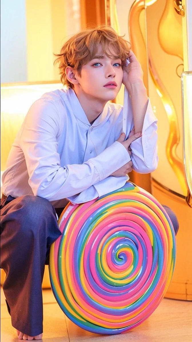 Blonde boy with blue eyes and a white sweater posing for a photo., Ulzzang masculino, Jung Jaehyun, con ojos rojos brillantes, Cai Xukun, handsome japanese demon boy, Kim Doyoung, ulzzang, Jinyoung Shin, XQC, Sus ojos sangran intensamente, ojos rojos luminosos, flequillo blanco, his eyes are red and glowing