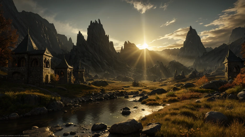 waystone, ultra detailed fantasy, elden ring, realistic, dnd, rpg, lotr game design fanart by concept art, behance hd, artstation, deviantart, global illumination radiating a glowing aura global illumination ray tracing hdr render in unreal engine 5