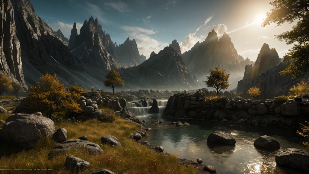 waystone, ultra detailed fantasy, elden ring, realistic, dnd, rpg, lotr game design fanart by concept art, behance hd, artstation, deviantart, global illumination radiating a glowing aura global illumination ray tracing hdr render in unreal engine 5