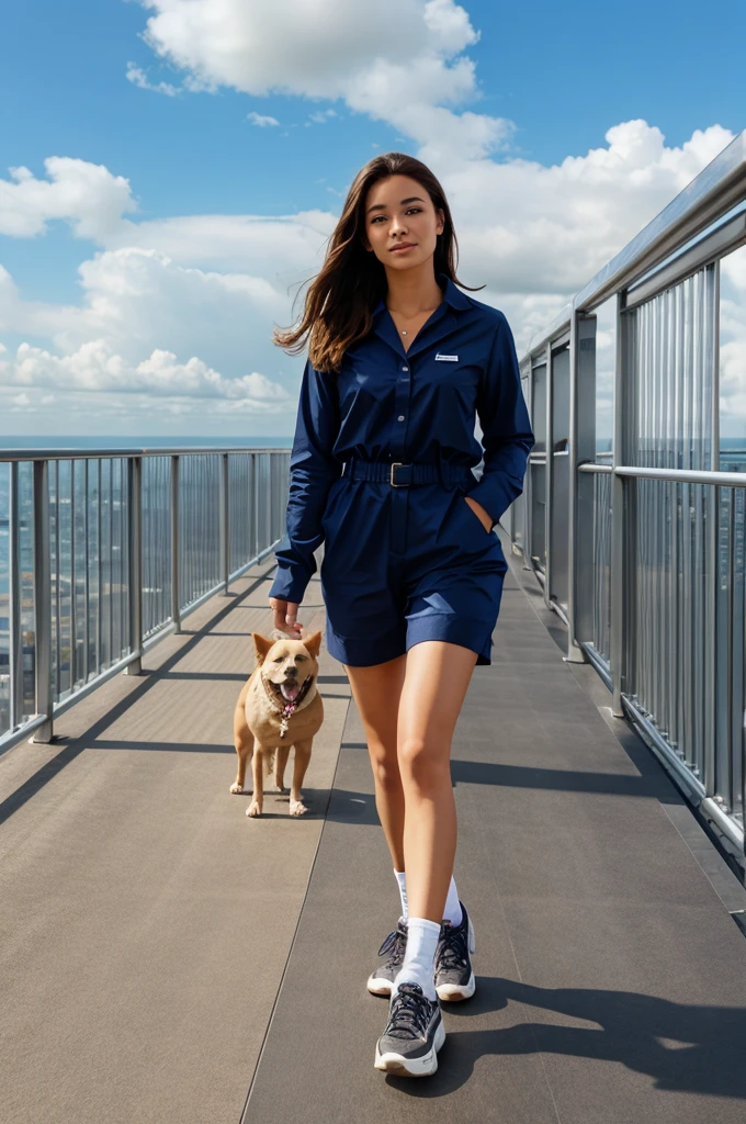 Dog in sky walk
