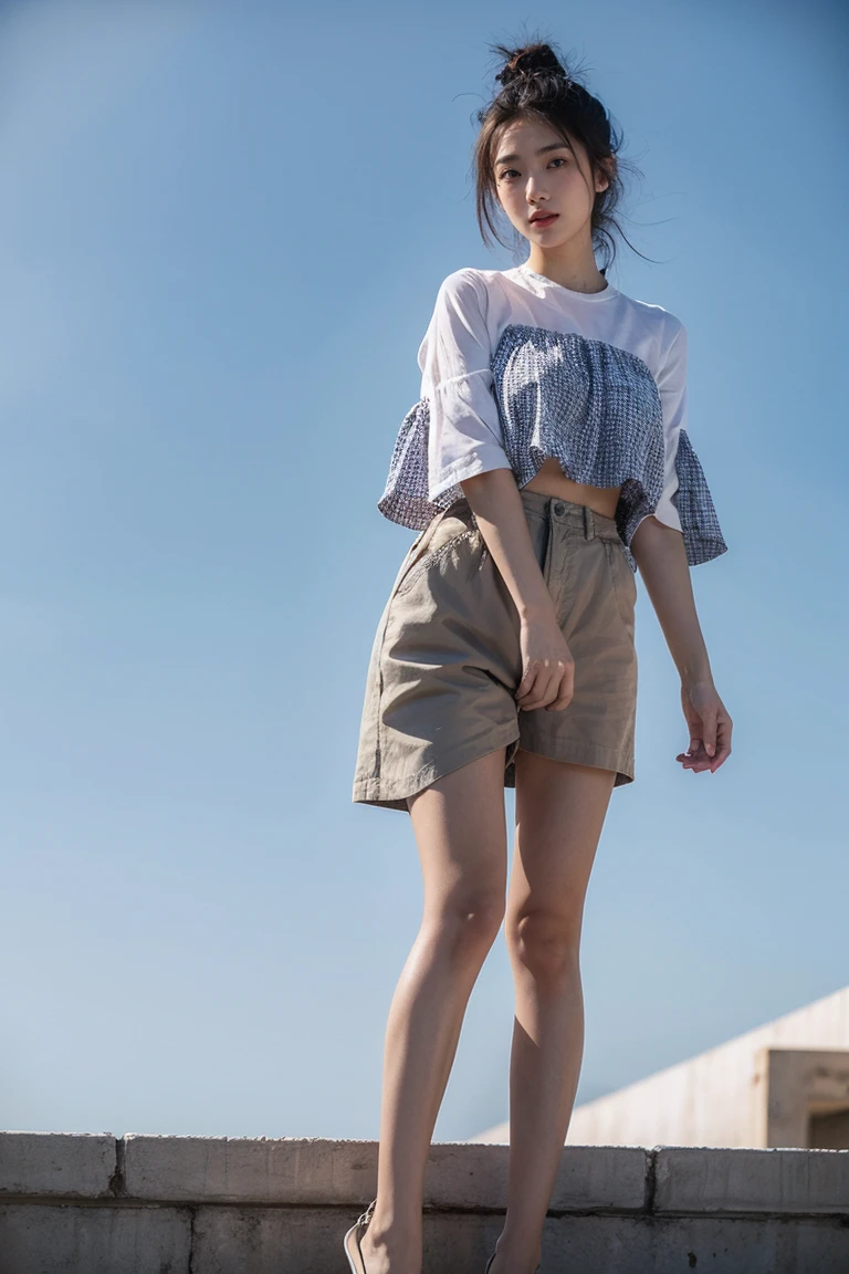 A girl , five meters tall