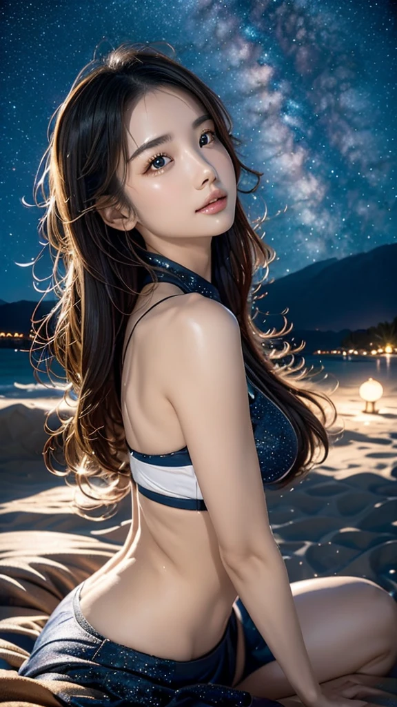 AIBeauty、Show off your whole body、Dog Prompt、Real Beauty、Starry sky beach、Multiple Girls、starry sky zoo