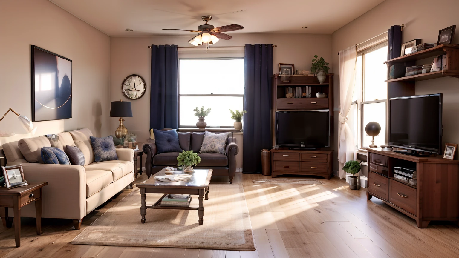 Living room. ((best quality))