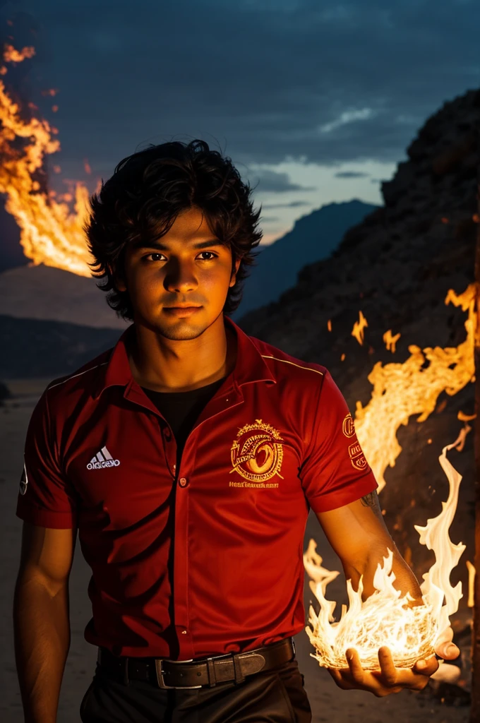 The name Diego with a heart of fire