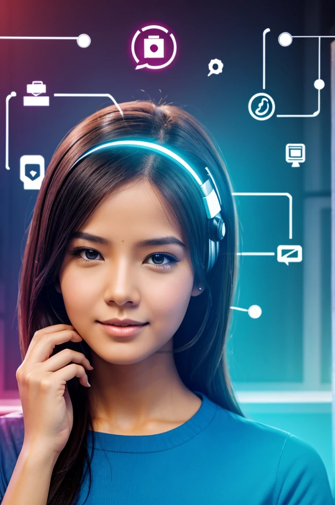 Digital education woman ai
