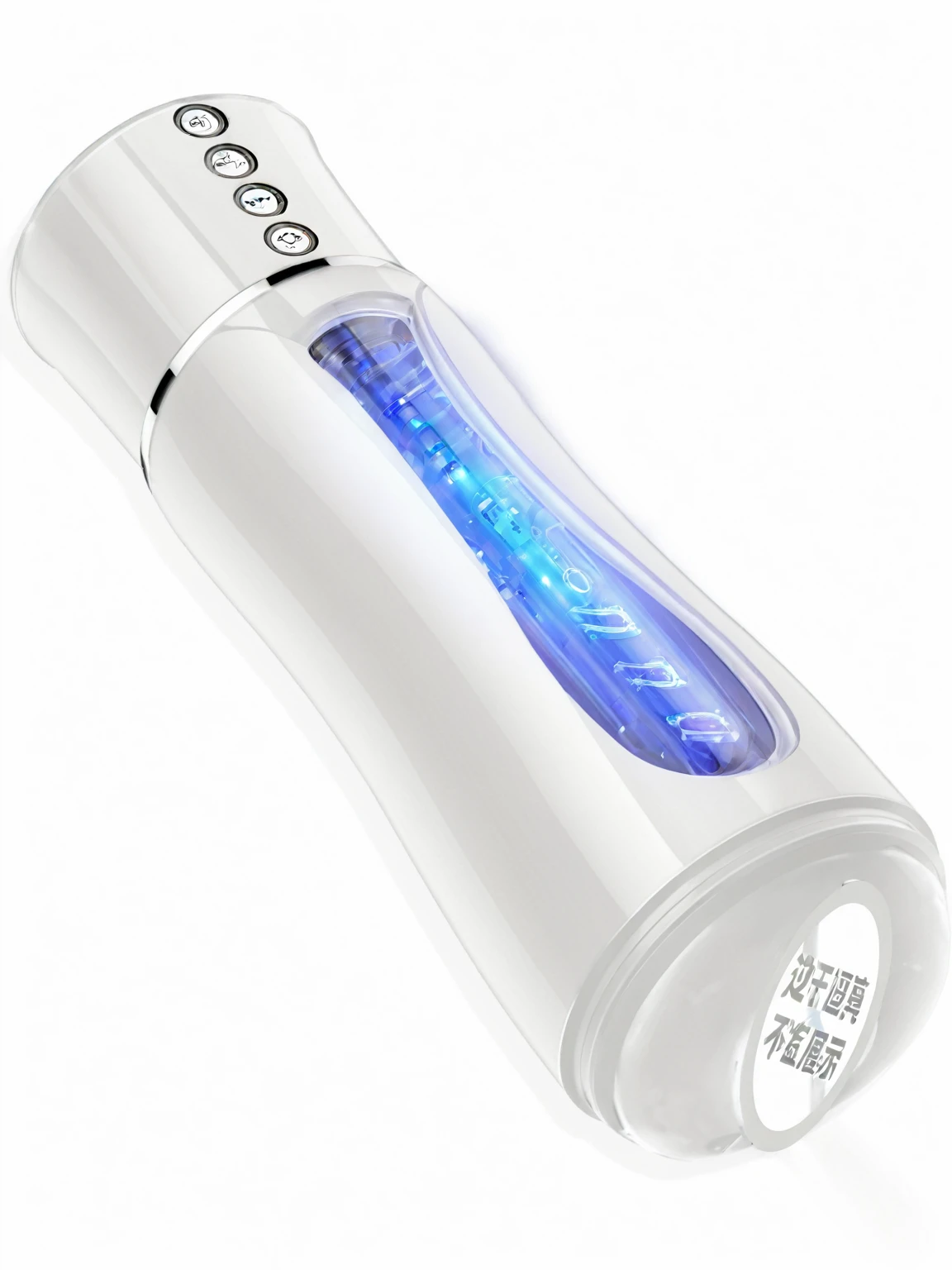 best quality, very good, 16K, 2.5D, delicate and dynamic, 3/4,Looking up,Close-up of the product glowing in the middle of the cylinder,Light effect edge,Details of technology,Best product texture,Bright colors、Clear depiction, The effect is vivid, fresh and clear, fantasy, Dreams, Full body luminous vacuum tube, 3/4. Look up, See it up close, cybernetic implant h 768, Low temperature chamber, Full view, side view, Futuristic product design, Wang Chen, Science Fiction, side view, side view, Top angle view