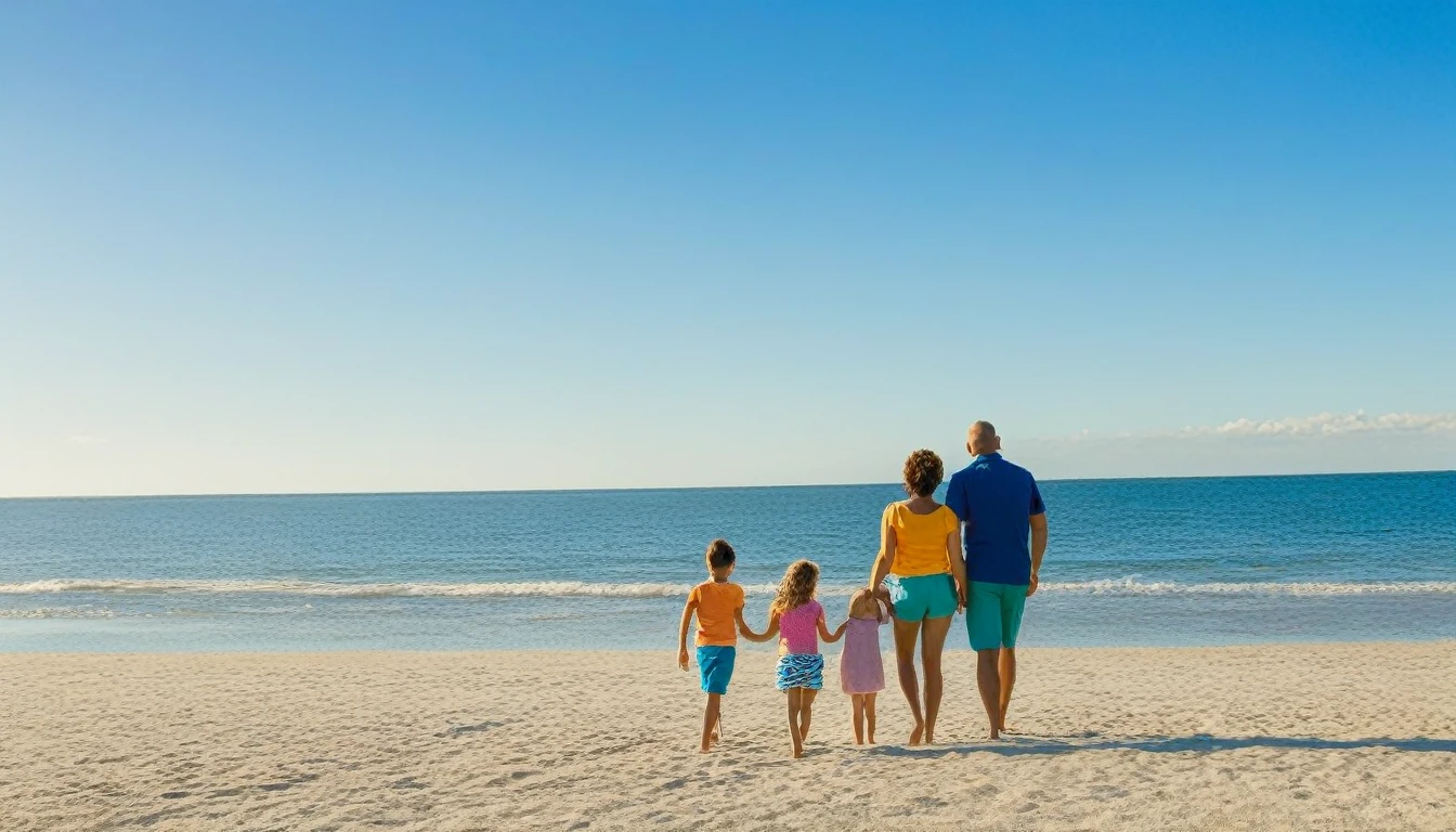 Family at beach