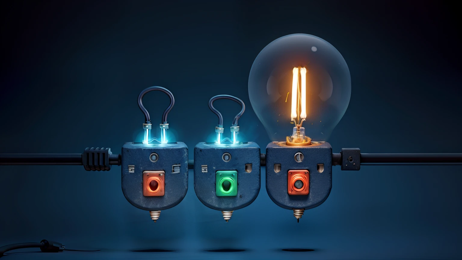 Representation of electricity. ((best quality))