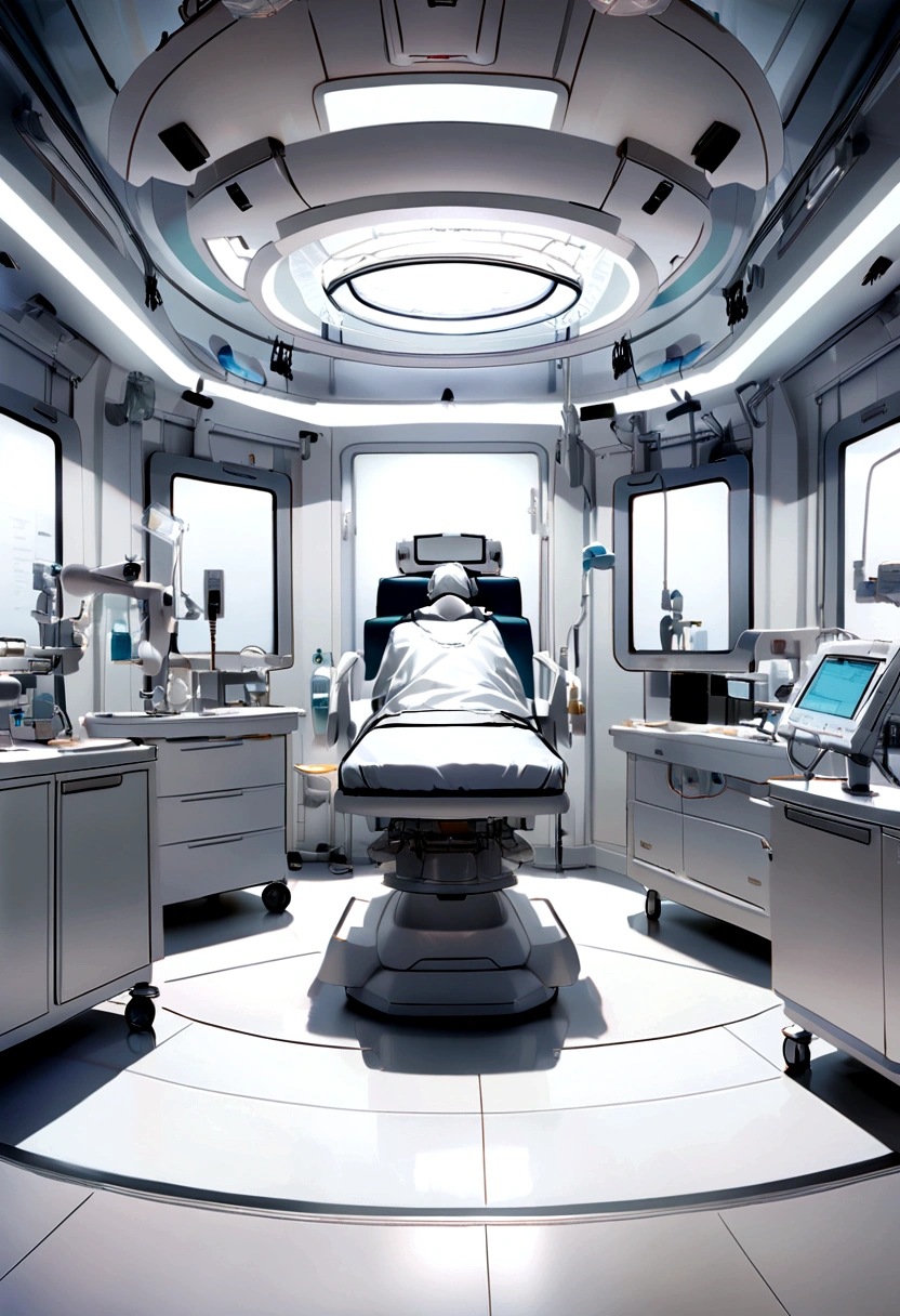 surgery room,operation room, white room, white surgery interior