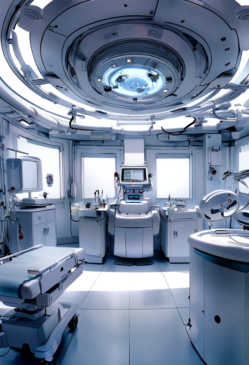 surgery room，operation room, white room, white surgery interior