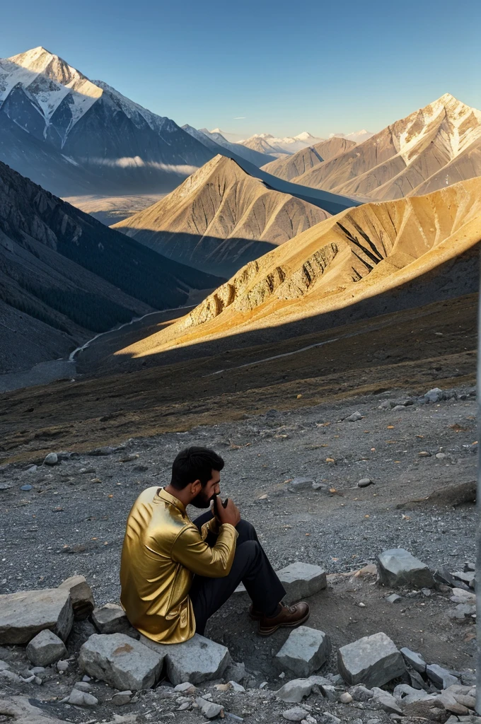 Add a mountain made of money and top of it a rich man in sitting on a seat made of gold and at the side of the mountain a common poor man is trying to grab a penny from the mountain