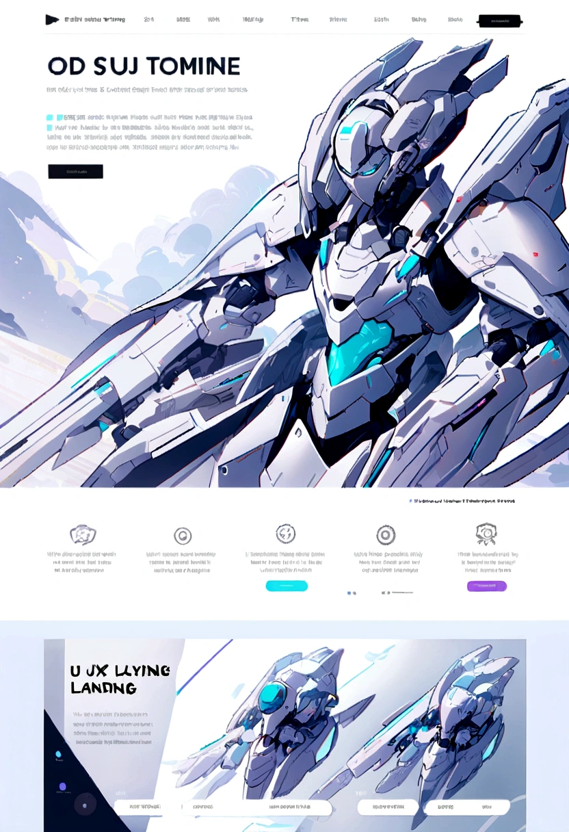 white landing page ui ux theme website
