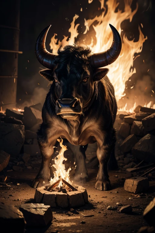 Real fire Moloch bull