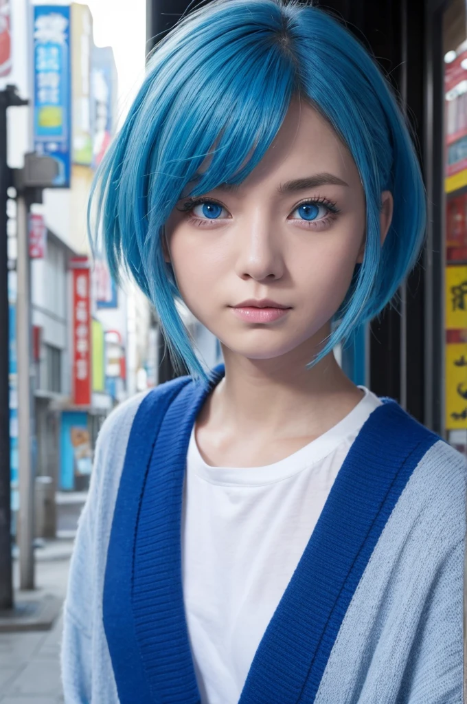 Blue Hair　man　Blue Eyes　Strong Kansai feel