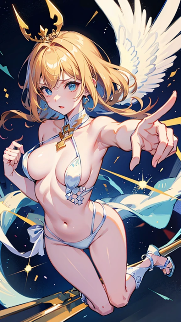 Female naked queen Angel sword