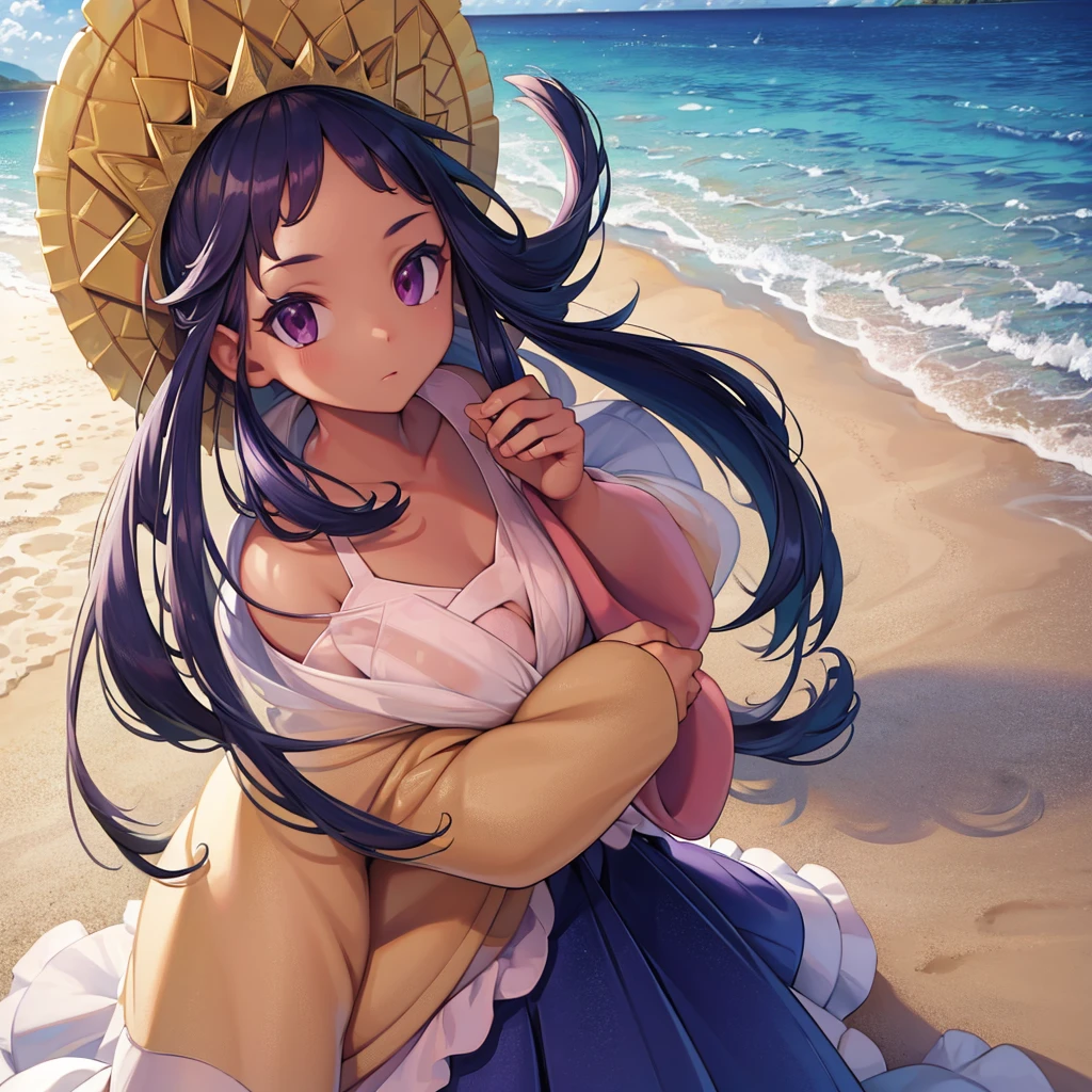 (masterpiece:1.2), (best quality), (ultra detailed), (8k, 4k, intricate), (highly detailed:1.2), (detailed face:1.2), (beach background), pov, IrisC,
