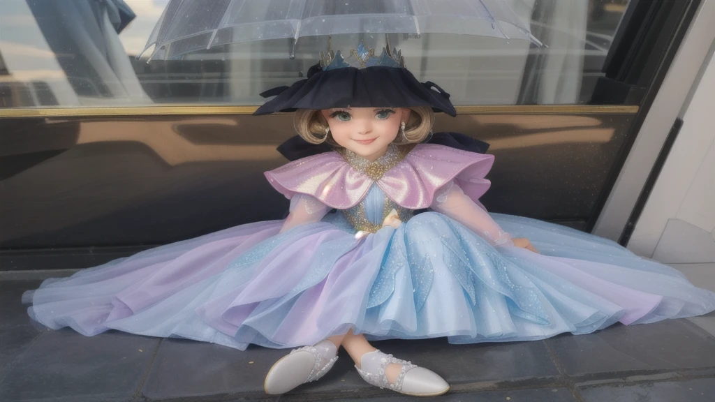 um close de um vestido posando para uma foto, em um vestido extravagante, usando um vestido maravilhoso, magic dress, vestindo um tutu, traje de alta qualidade, usando um vestido chique, lindo traje, princesa fada, vestido de fantasia, vestida com um lindo, usando um vestido feito de estrelas, sorrindo como uma rainha das fadas, bela princesa
