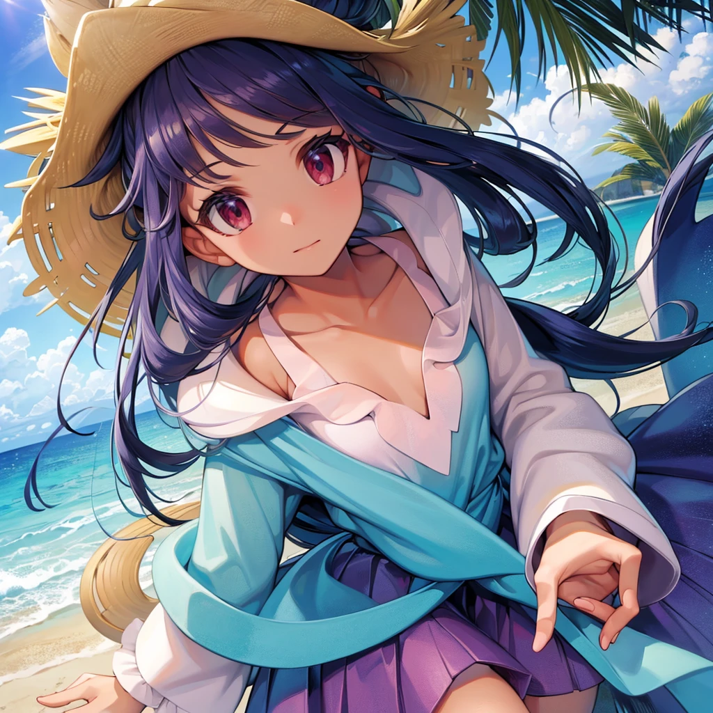 (masterpiece:1.2), (best quality), (ultra detailed), (8k, 4k, intricate), (highly detailed:1.2), (detailed face:1.2), (beach background), pov, IrisC,