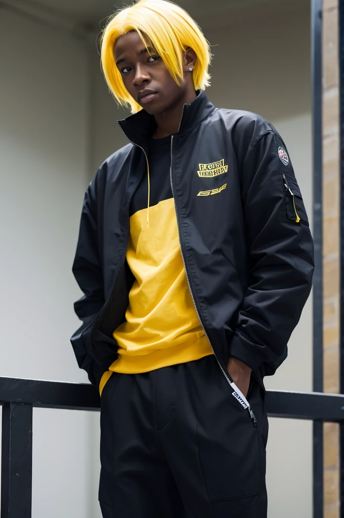 Yellow Hair Make the jumping parts black man