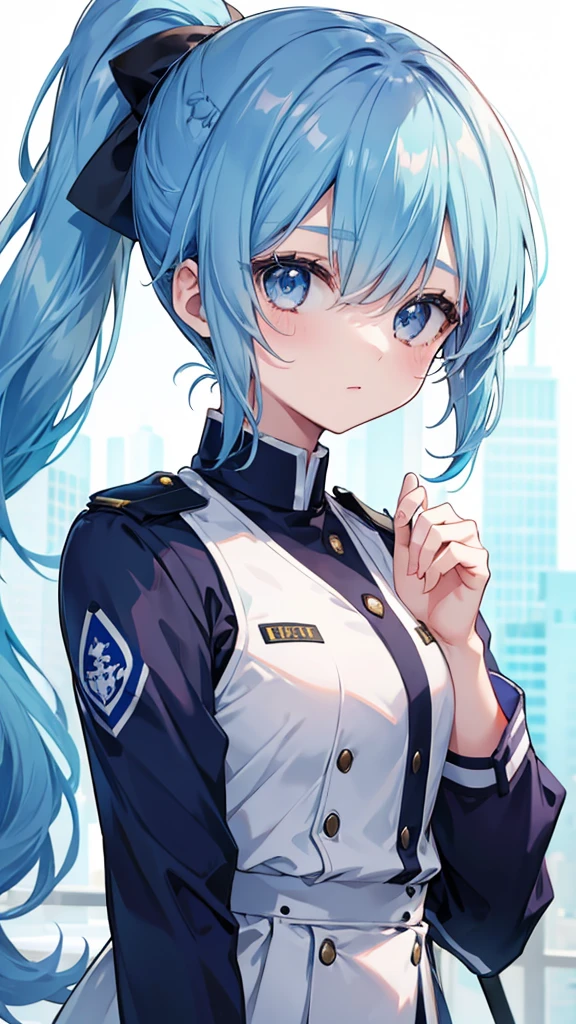 Young Girl、Lori、ponytail、Blue Hair、uniform、cute、Young、