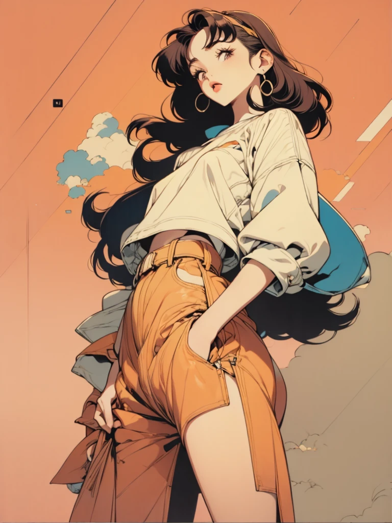90's, retro, ((flat colors, flat texture))