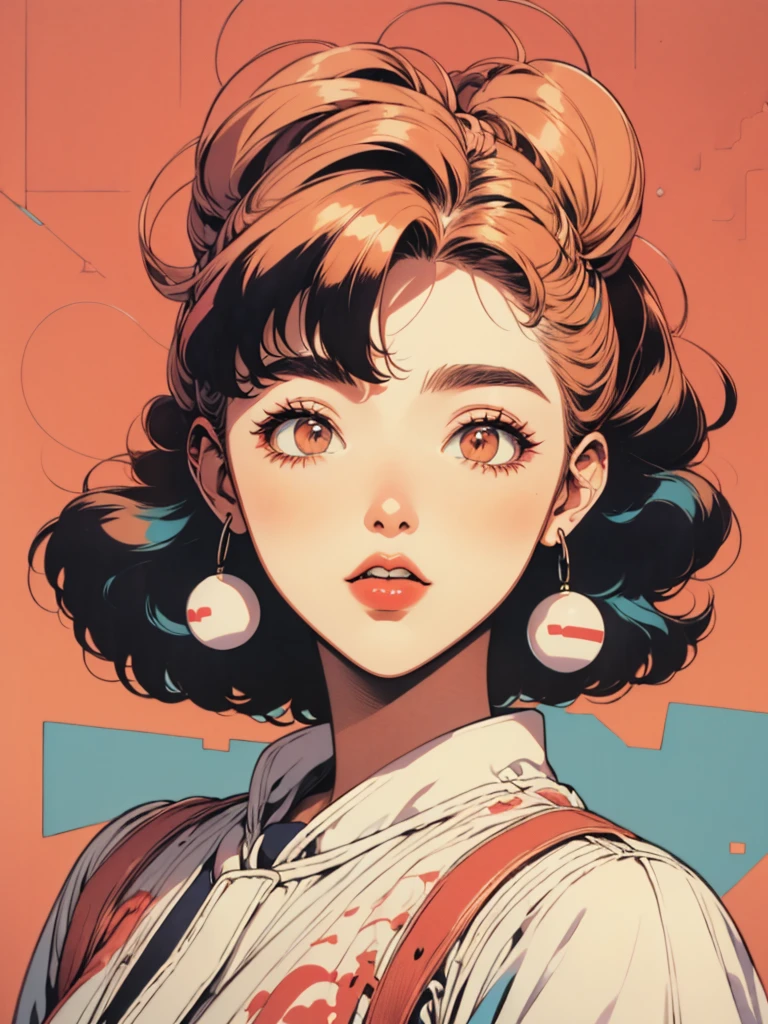 90's, retro, ((flat colors, flat texture))