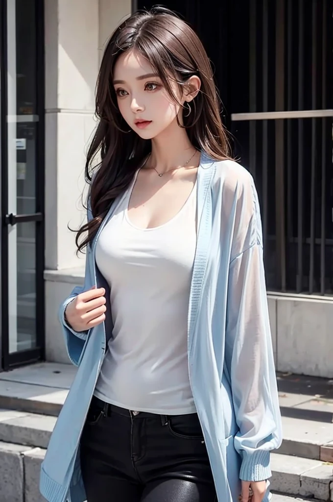 Drape sun-proof shirt jacket for women, new loose casual layered outerwear cardigan, thin see-through chiffon top trend