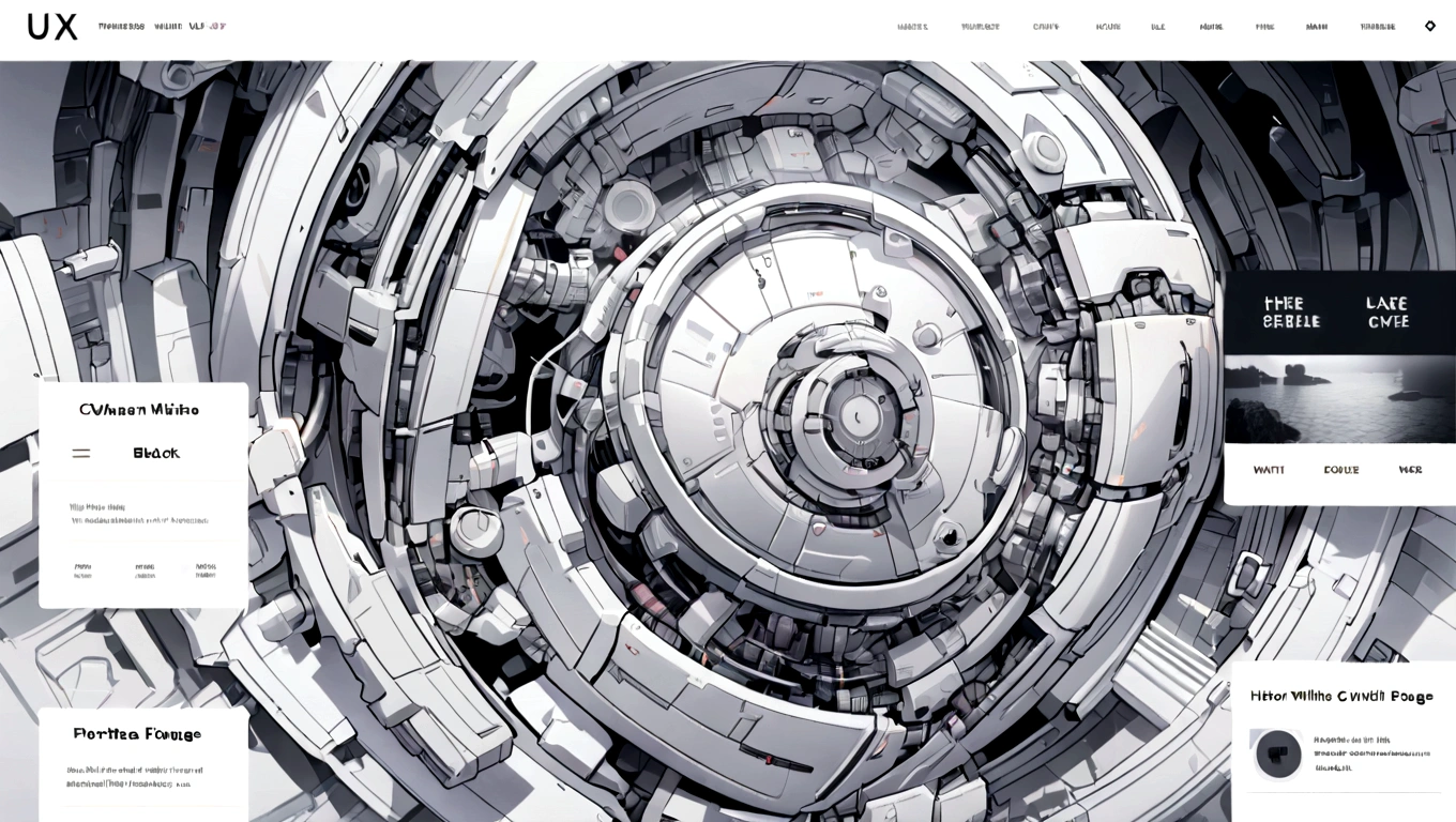 white hero page ui ux theme website, white and blue (mostly white) theme, robotic surgery black and white silhouette