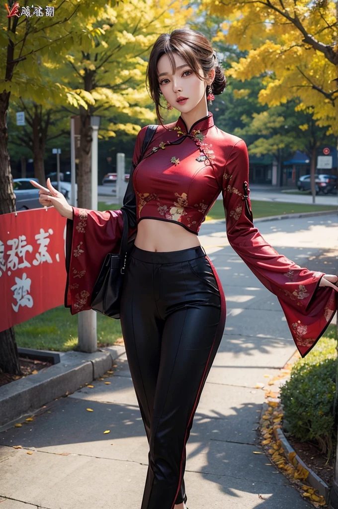 Sexy cheongsam high value spring and autumn long open crotch pants sexy women&#39;s pajamas fat girl mesh see-through cheongsam