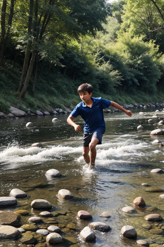 throwing stones in the river