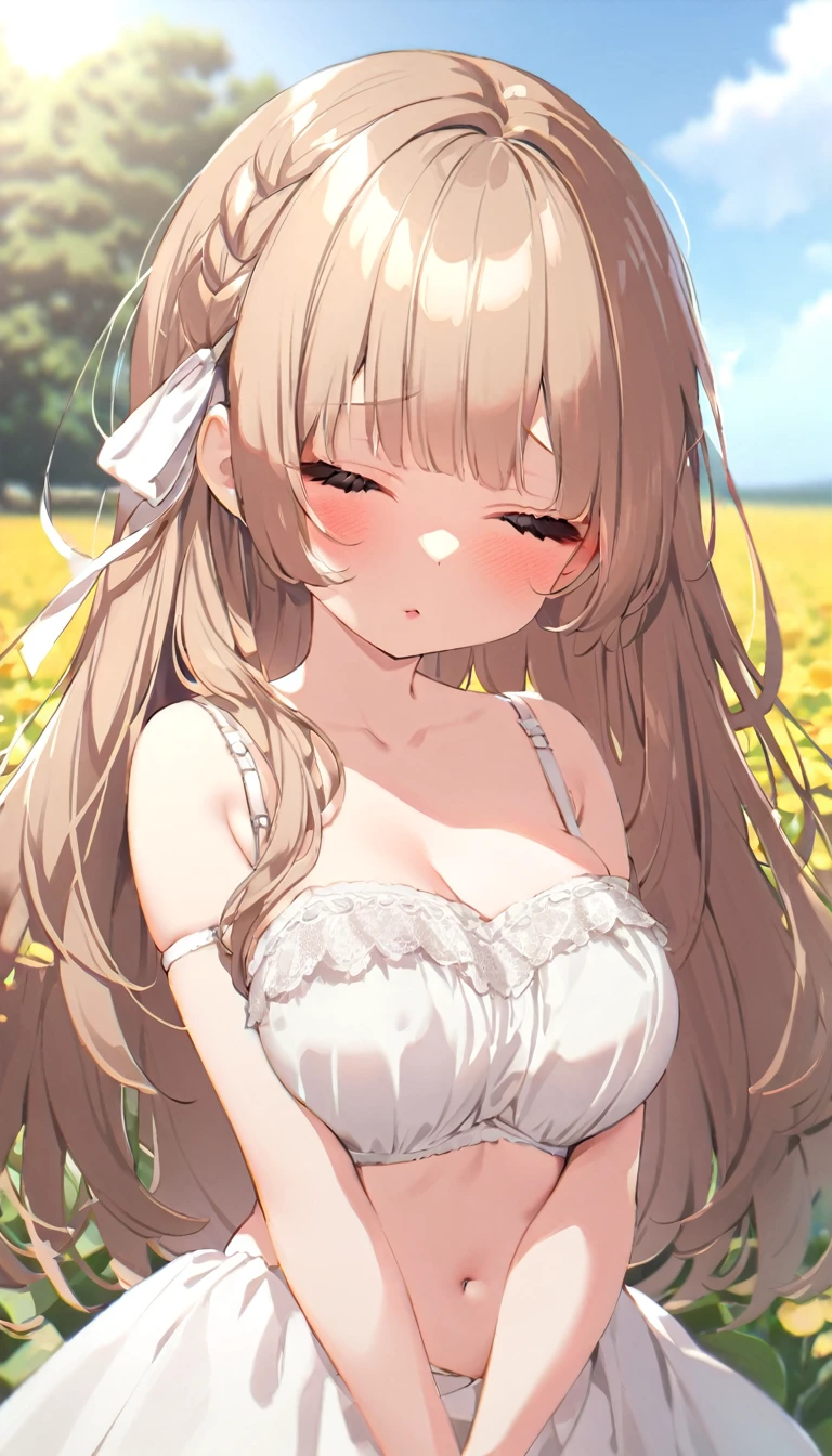 {{{{{16k,Ultra High-resolution realistic romantic Leaked photos of a bare neat virgin girl with her own swaying huge tits as pretty as a actress with white ribbons, She's in sunny glass field, she is so ashamed, so embarrassed, so humiliated, The way she embarrassed herself is adorable, The more shy she is, the smaller and cuter her face becomes}}}}},{{Extremely detailed}},{{{{{dye her cheeks flush and integrated her face pretty small, thick lips, Enchanting thick gross idol's Lips}}}}},{{{{{the best glossy bang neat long, voluminous hair}}}}},{{{{{the more her bodyline and transform into a pretty girl, her bare bodyline and weist are more and more curvier and softly, Injecting her with hormones to make her body, eyes, hair, body lines neat, All her shame turns to purity, and as she moans with a neat look on her face}}}}},{{{{{The more shy she gets, the more her tits droop and the droopier they get, and that's even more embarrassing when she puts her hands behind her back and stops the bra hooks on her back}}}}},{{{{{She's given hormones that make her even more embarrassed, so embarrassed that she cowered and couldn't even open her eyes and She's a neat, pretty, innocent girl, but her boobs are out of shape, bad shape tits}}}}}