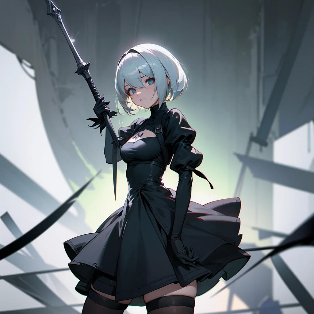 Yorha 2b mostrando su ano mientras abre su trasero