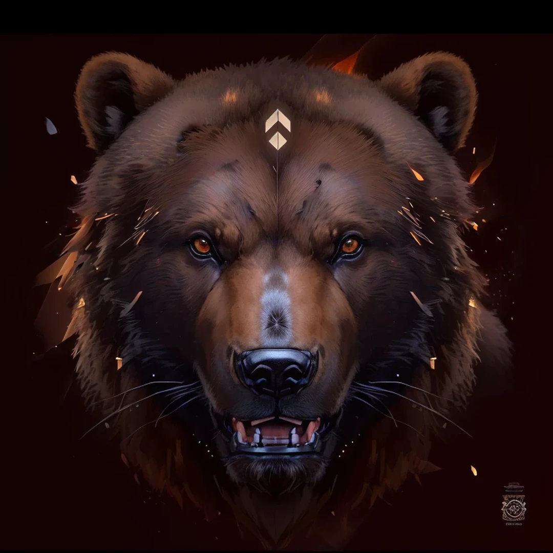 there is a bear showing his teeth, angry bear, half grizzly bear, (Brown Bear)portrait of anthropomorphic bear, grizzly, head of a bear, ultra realistic illustration, realistic illustration, bear, by Adam Marczyński, digital painting highly detailed, brown bear, wojtek fus, digital art animal photo, Highly detailed digital painting Speed Art, Grizzlies, Bear Head, author:Adam Malchinsky, Stunning digital illustrations, black bear samurai, Complicated, author:Derek Zablocki, Inspired by Petros Afshar