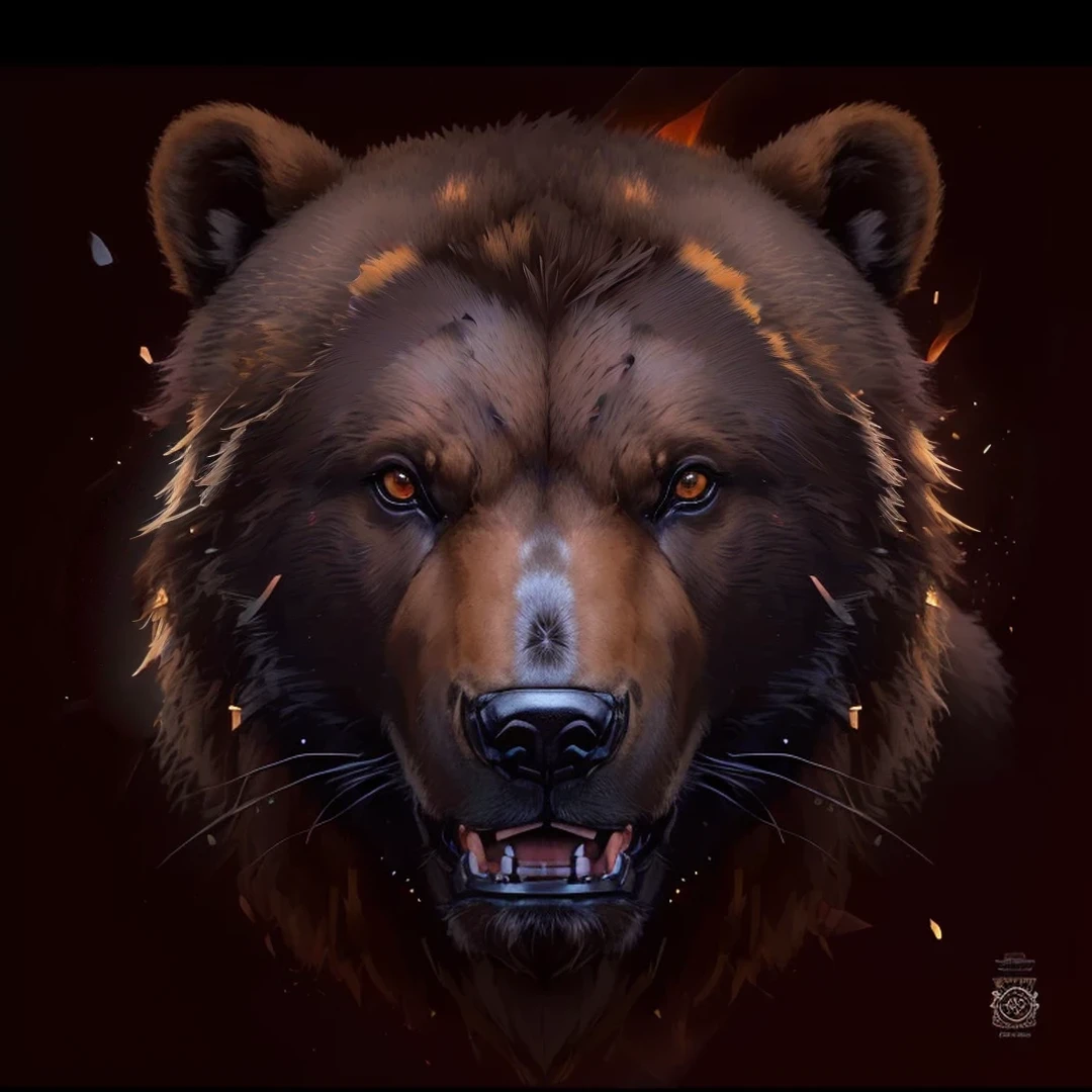 there is a bear showing his teeth, angry bear, half grizzly bear, (Brown Bear)portrait of anthropomorphic bear, grizzly, head of a bear, ultra realistic illustration, realistic illustration, bear, by Adam Marczyński, digital painting highly detailed, brown bear, wojtek fus, digital art animal photo, Highly detailed digital painting Speed Art, Grizzlies, Bear Head, author:Adam Malchinsky, Stunning digital illustrations, black bear samurai, Complicated, author:Derek Zablocki, Inspired by Petros Afshar