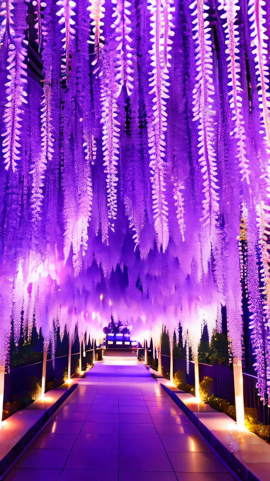 Wisteria trellis、4K、Very realistic、Light up at night、
Glow in the dark wisteria lattice、