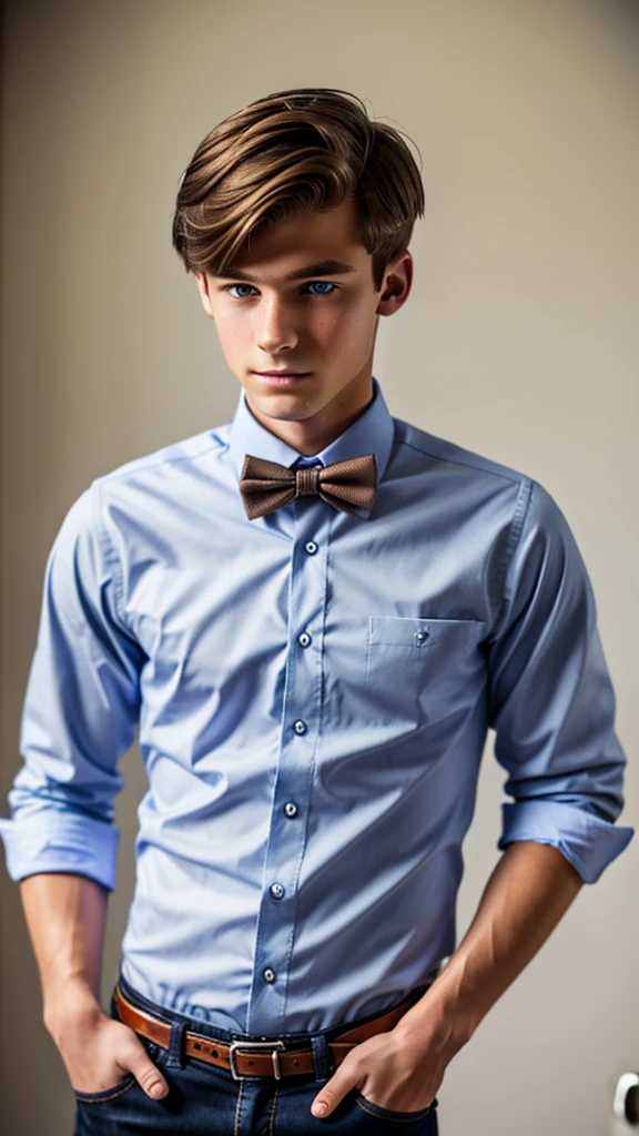 19 year old male wearing bow tie and button up


Physical Description: Brown colored hair and skinny build. 5"5 and 150 LB. Blue eyes. 

.