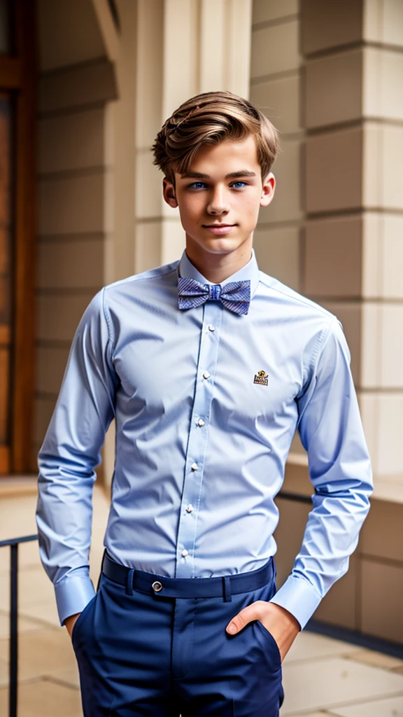 19 year old male wearing bow tie and lomg sleveed button up
4K HIGH REZ 

Physical Description: Brown colored hair and skinny build. 5"5 and 150 LB. Blue eyes. 

.