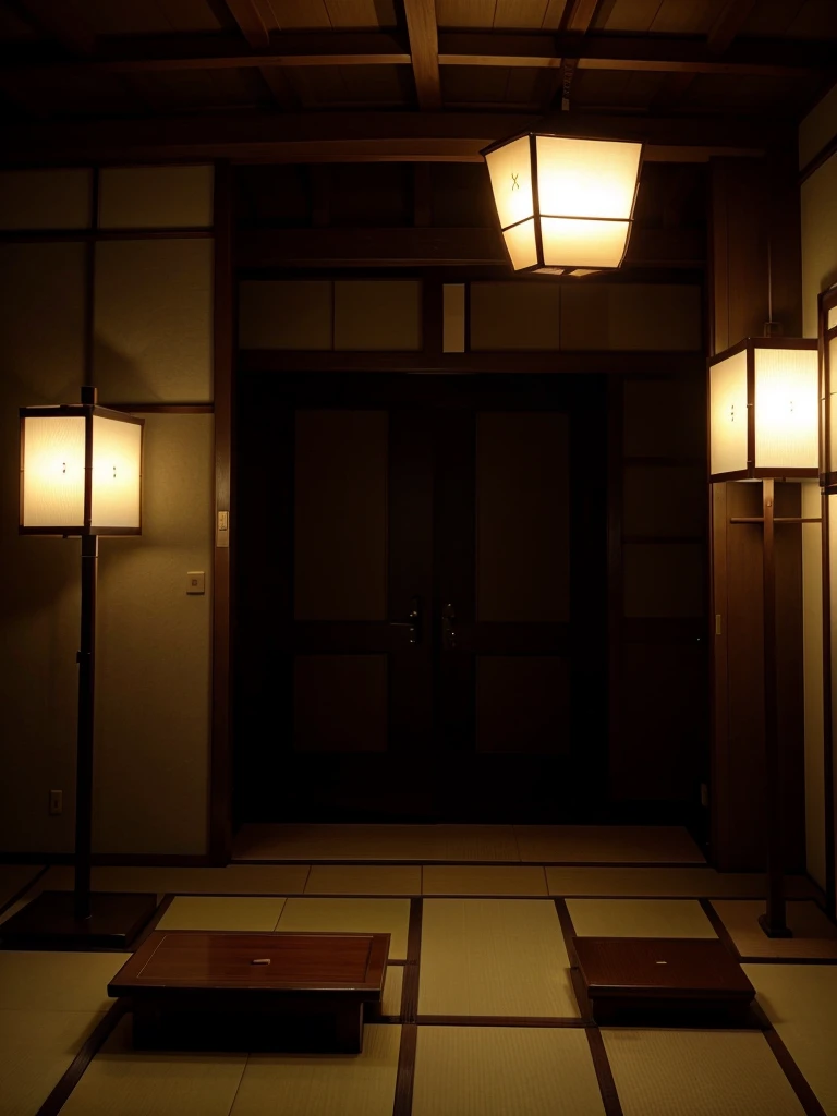 Japanese view, dramatic lighting, peaceful