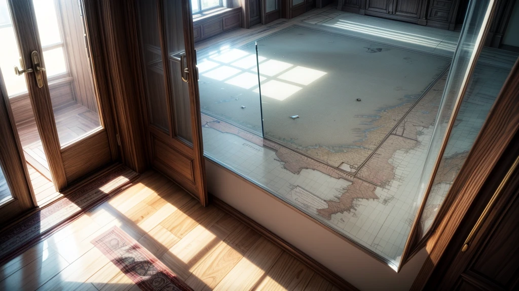 Map background,Wi-Fi transmission,A glass door is broken