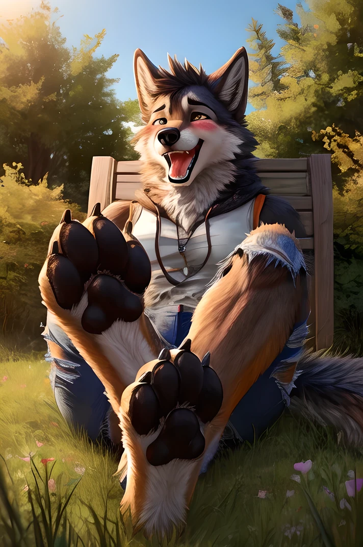 anthro, female husky, slim feminine body, home porch, morning, holding coffee, casual nudity, (detailed lighting), fluffy tail, (detailed fur), sun rays, (detailed background), [detailed ambient light], [gray natural lighting], [realistic proportions], [explicit content], [sharp focus], ((masterpiece)), anatomically correct canine pussy, detailed canine pussy, black genitalia, black anus, bright summer day, morning shirt, well lit genitals, presenting anus, long slim legs, surrounded by people, detailed canine pussy, puffy anus, pussy focus, nostalgic style, smiling,