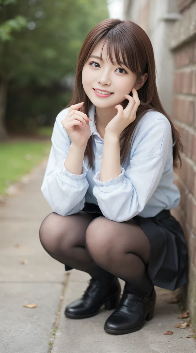(Happy expression:1.26)、RAW Photos、(((The ultimate beauty full-body photo)))、((Glowing Skin))、1 Girl、25 year old beautiful girl from Prague、Bright expression、((Brown haired))、Girl in sweatshirt、Checkered Pleated Skirt、View from the floor、(Long stockings or pantyhose)、(Pull up your skirt yourself)、Big Breasts、Spread your legs、Squat、Showing panties、((Very detailedな))、(Perfectly detailed face)、(Fine hand)、(Finger details)、(Superior human structure)、Photorealistic images、最high quality、Very detailedな、Film Light、Intricate details、High resolution、Very detailed))、Detailed Background、8 QHD、Digital single-lens reflex camera、Soft Light、high quality、Film Grain、Fujifilm XT3 、Shallow depth of field、natural Soft Light、Kamimei、