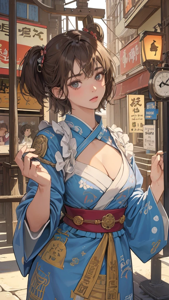 perfect anatomy:1.2)(absurdres, highres, ultra detailed),masterpiece,best quality,high resolution,8k,Realistic face,Realistic skin texture,magnified textures, stunning clarity,detailed anime girl,(cleavage cutout:1.4)