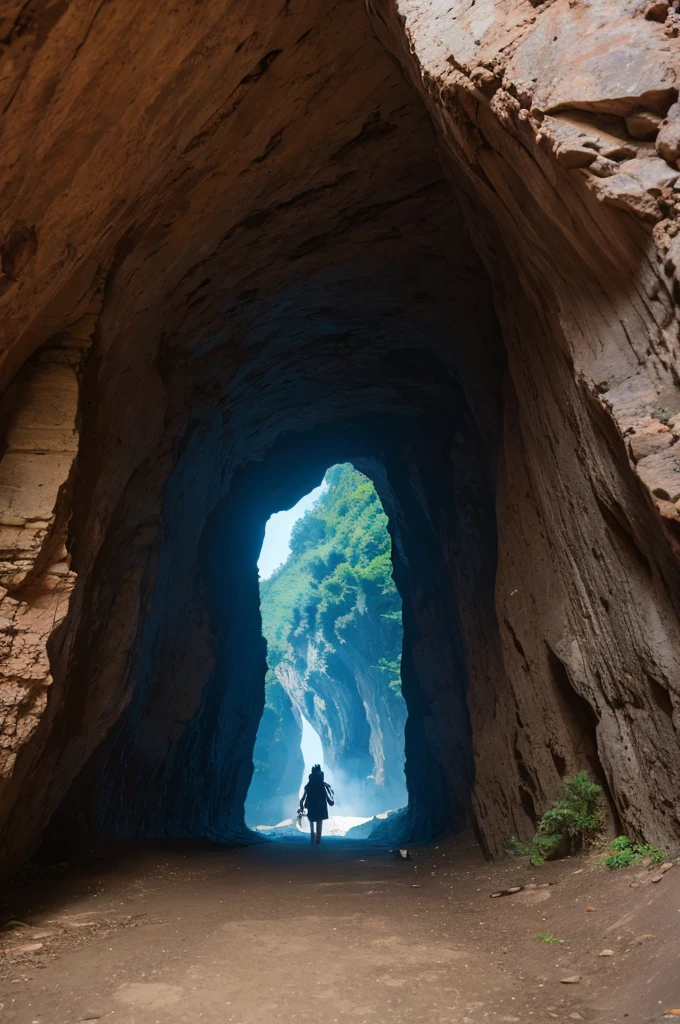 Cave entrance anime style