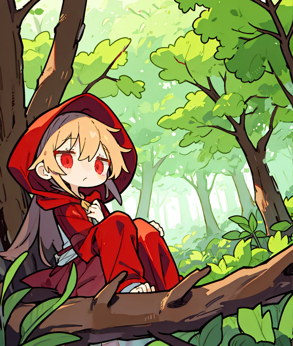 Little Red Riding Hood and the Boy、Little、in the forest