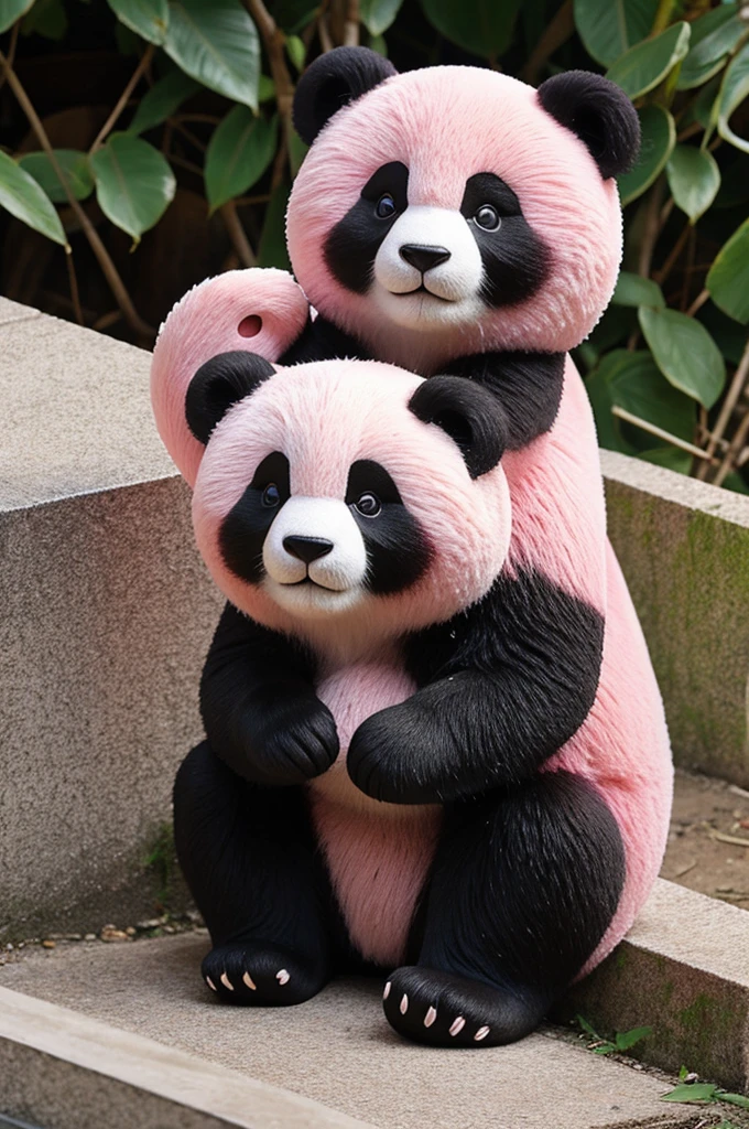 Pandita tierno Rosa y kawaii