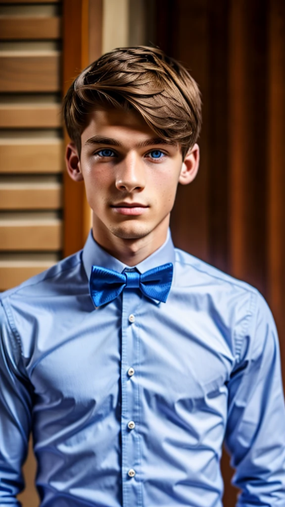 19 year old male wearing bow tie and button up


Physical Description: Brown colored hair and skinny build. 5"5 and 150 LB. Blue eyes. 

.