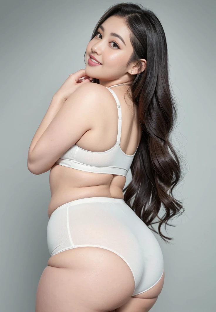 ((Best Quality, 8K, Masterpiece: 1.3)), Chubby woman smile ((best quality)), ((masterpiece)), (detailed), perfect face, USA woman fat , 1 girl, obese body type, big breast size, round face, double chin, Overweight, medium hair ,looking at camera、, thicc, she has a jiggly fat round belly, bbwchan, wearing tight sexy clothes, skinny waist and thick hips, widest hips, her belly is fat and round, soft curvy shape, hyperrealistic full figure, wearing a cute top, wide hips, cropped shoulders,Bare belly,(big assa:0.7),show legs,, thicc, beautiful thick female, beautiful curvy female,, Tall and tall,clear curvy details, curvy hourglass figure, alluring plus sized model, bbwchan, Voluptious body, Curvy model, Curvy body, Be red in the face, 1girll fat , a matural female, A MILF, the golden ratio,(Kpop idol),(Oil skin:1.2),(Oil skin:1.1) background High quality, HD, realistic, HDR. mountain refuge in grey stone, blends into the panoramic view of the mountain, spring landscape (green and flowery), edelweiss, lake, stream that winds, sunset, cool breeze. welcome mountaineers and hikers.