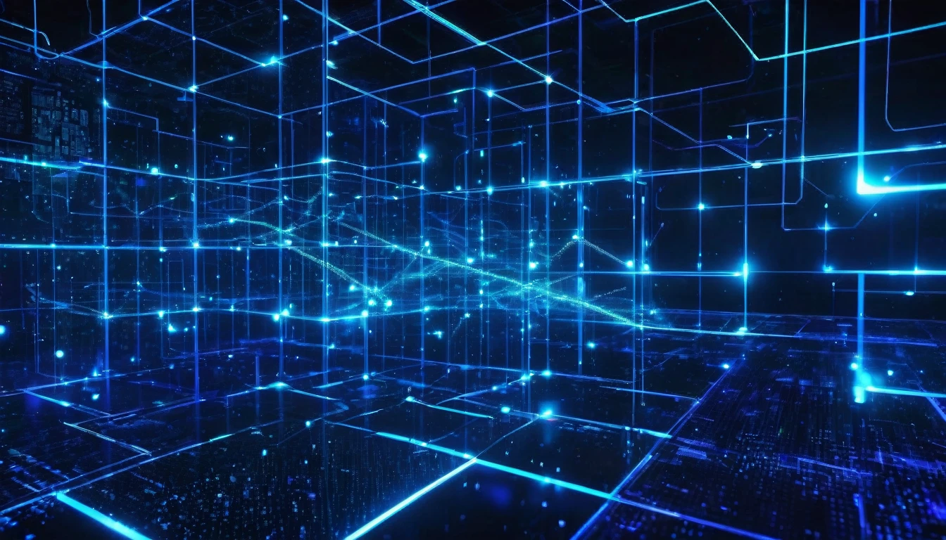 Data exchange,Close up of blue light in a dark room, One side has little content,On one side is rich,network background, Digital Background, Game Background, Glowing thin blue line, HD Background, amazing blue background theme, large networkarrays data holograms, Futuristic Background, data holograms, network space, Endless collaboration with artificial intelligence, Abstract art representing data, Quantum Technology, The art of math, The art of math, network